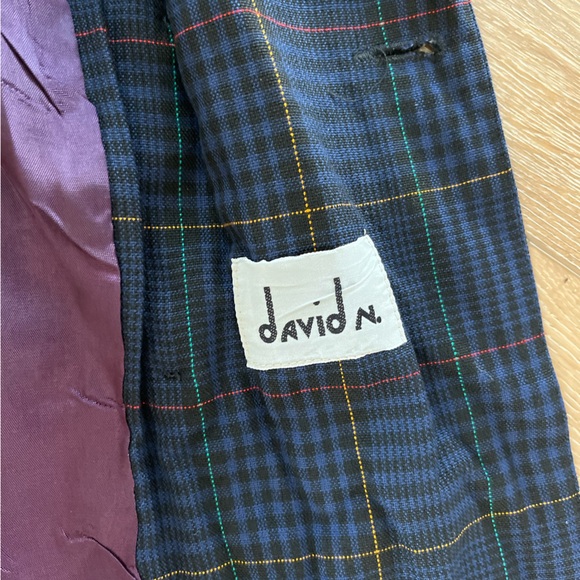 Vintage david N. navy patterned blazer size 12 - Picture 7 of 7